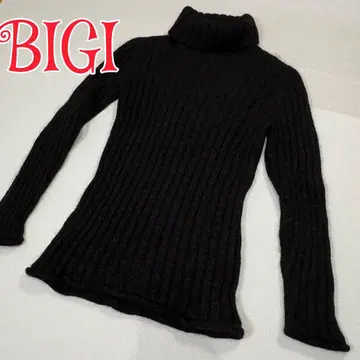 BIGI 비기 터틀넥 스웨터 다크 브라운 블랙 일본제