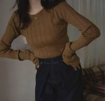 mideal long sleeve rib knit