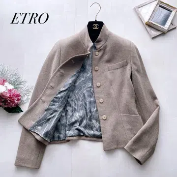 새상품급 ETRO 에트로 자켓 페이즐리 안감 스탠드 카라 42