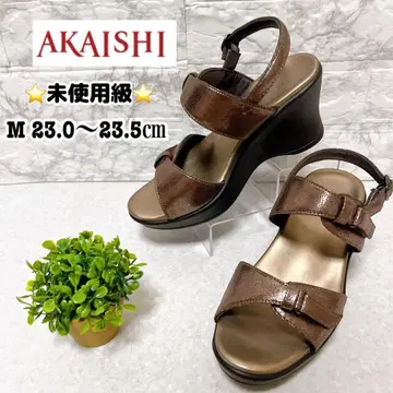미사용급 AKAISHI 더블 벨트 컴포트 샌들 브론즈