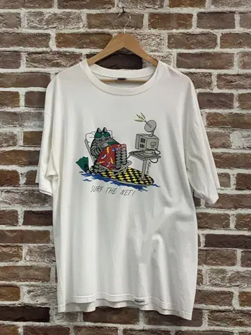 Crazy Shirts T셔츠 'SURF THE NET' 고양이 XL