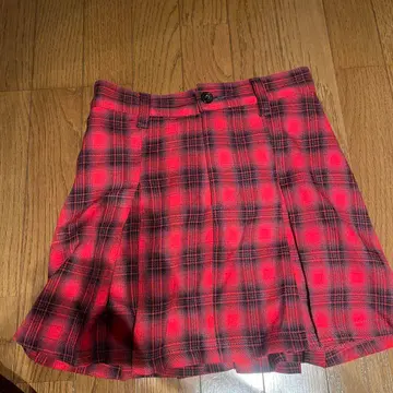jouetie 레드 체크 NANA풍 플리츠 미니 스커트