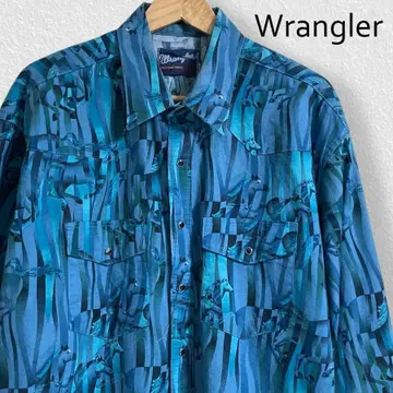 80s 90s 빈티지 Wrangler 올 패턴 웨스턴 셔츠 3L 상당