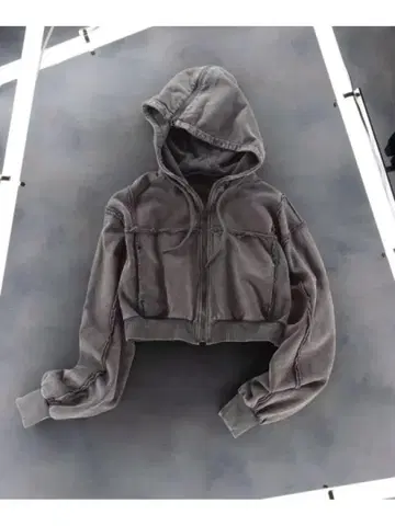 HARE 피그먼트 지퍼 숏 후드티