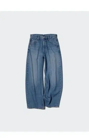 uniqlo 배기 커브 청바지 블루 24