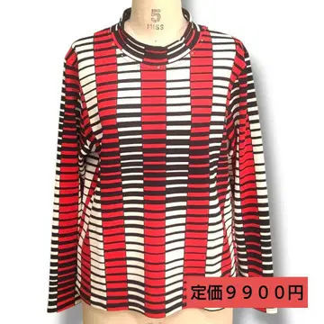 기하학 패턴 그래픽 티셔츠 컷소 빨간색 튜닉 큐빅