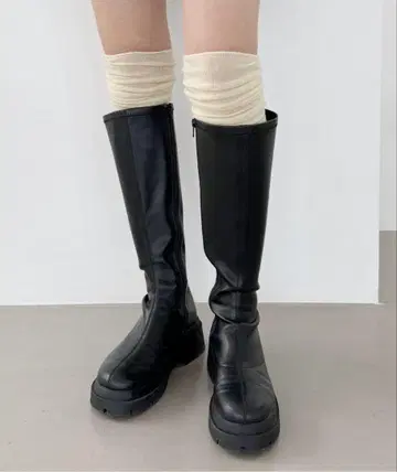 Heather 인힐 스트레치 롱 부츠 블랙 M