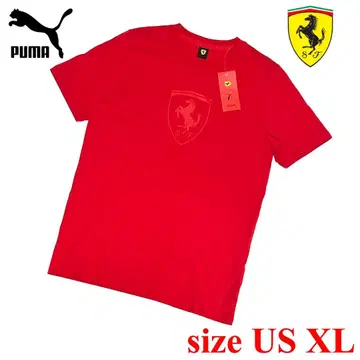 새상품 US XL 사이즈 푸마 페라리 콜라보 로고 T셔츠 레드 빨간색