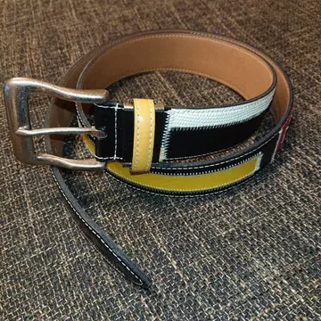 가죽 벨트 악어 엠보싱 패치워크 가죽제품 일본제