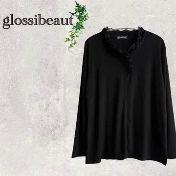 1473 glossibeaut 프론트 프릴 상의 긴팔 무지 루즈핏