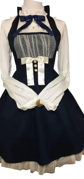 Amavel 홀터넥 레이스업 점프 스커트 리본 펄 프릴