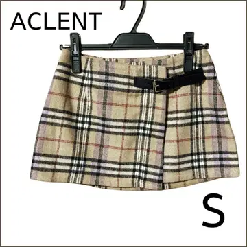 [ ACLENT ] ACLENT 체크 랩 미니 스커트 S