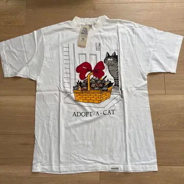 [새상품 미사용] 클레이셔츠 ADOPT A CAT 티셔츠
