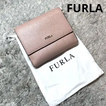 FURLA 훌라 접이식 지갑 가죽 핑크 보관 주머니 포함
