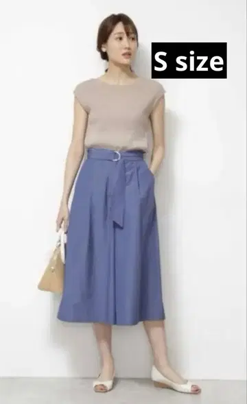새상품급 내추럴 뷰티 베이직 와이드 팬츠 벨트 포함 S