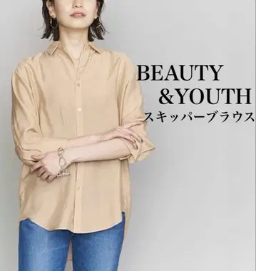뷰티앤유스 로우 스키퍼 넥 7분 소매 셔츠 유나이티드 애로우즈
