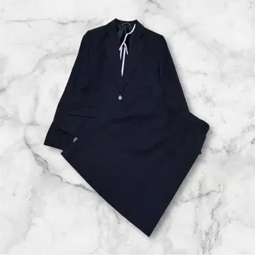 SUIT SELECT 스트라이프 수트 네이비 9 허리밴딩