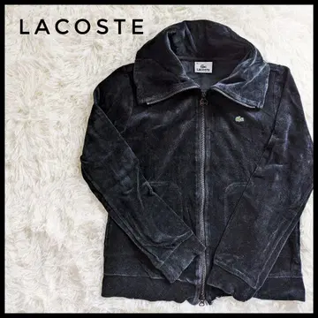 LACOSTE 집업 자켓 벨로아 아우터 여성용 M 블랙