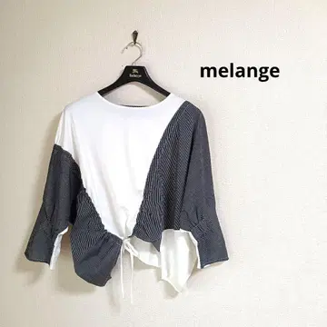melange 메주 새상품! 비대칭 코튼 디자인 상의
