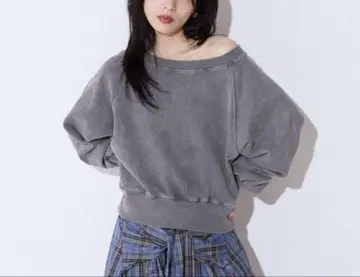 빈티지 양기모 숏 보트넥 풀오버 미사용 새상품 이번 시즌 신상