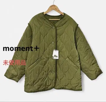 미사용품 moment+ 2WAY 퀼팅 자켓 카키 M
