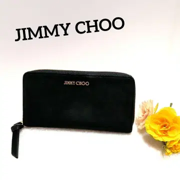 JIMMY CHOO 가죽 블랙 라운드 장지갑
