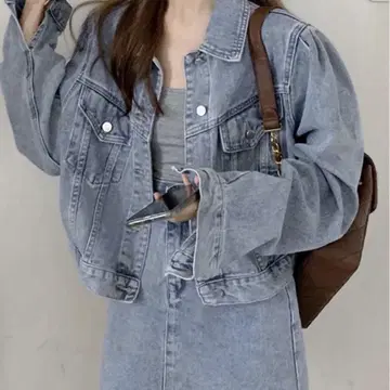 DAYCLOSET 데님 자켓 스카이 셋업