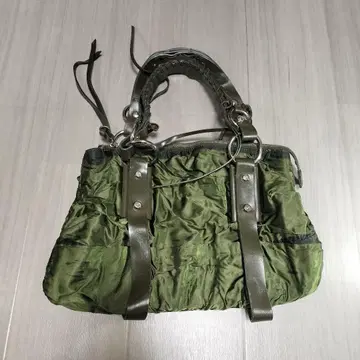 FRANCESCO BIASIA 핸드백 가죽 나일론 그린