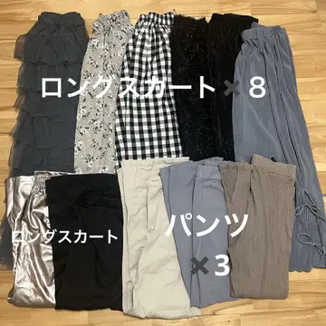 여성용 롱 스커트 팬츠 세트 묶음 판매 시마무라 M L 다수