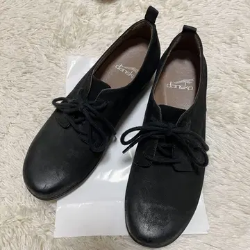 새상품급 dansko 단스코 37 가죽 신발 가죽 끈 블랙