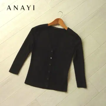 ANAYI 아나이 반팔 소매 블랙 가디건 일본제 사이즈 38
