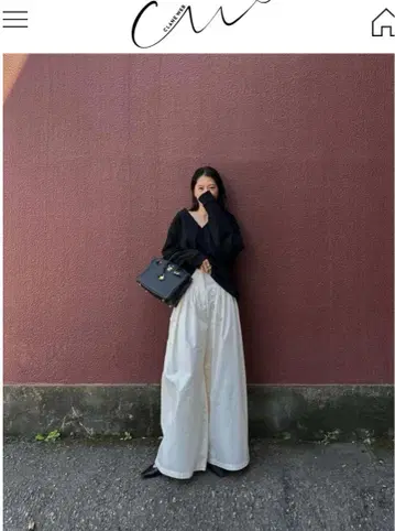 CLANE TUCK DESIGN WIDE PANTS