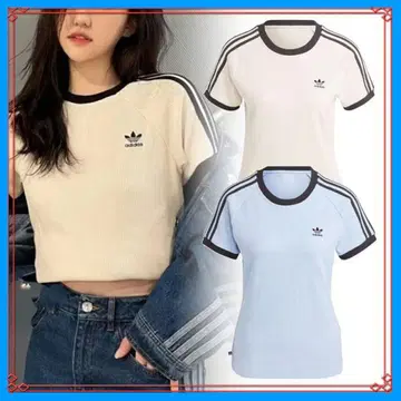 adidas 크롭 T셔츠 원더 화이트