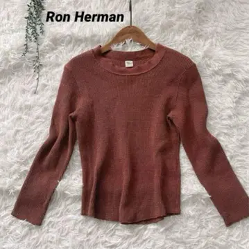 새상품급 Ron Herman 론 헤르만 면 크루넥 와플 상의 브라운