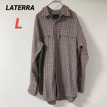 새상품급 라떼라 셔츠 플란넬 셔츠 겉옷 체크 버건디 브라운