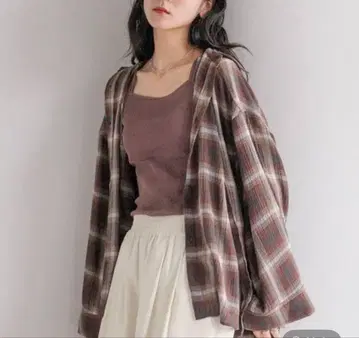 옴브레 체크 셔츠 로리즈팜 미사용 새상품 이번 시즌 신상