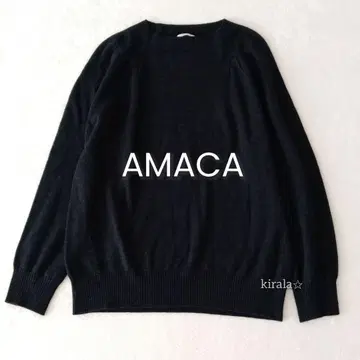 새상품급 AMACA 아마카 니트 실크 울 38