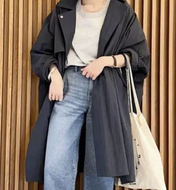 미사용 새상품 플라주 텐트 코트 네이비 38