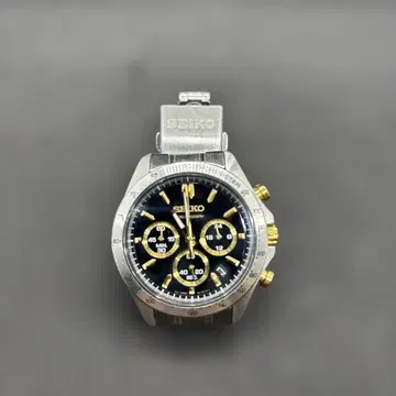SEIKO 크로노그래프 손목시계 블랙/골드