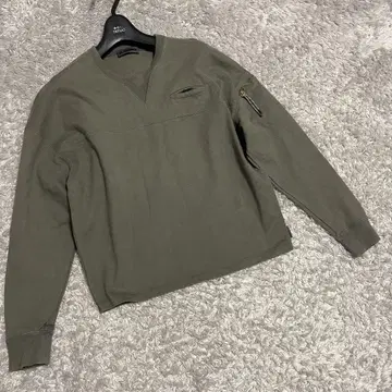 질 샌더 사이드 지퍼 롱 슬리브 T셔츠 사이즈 M 카키