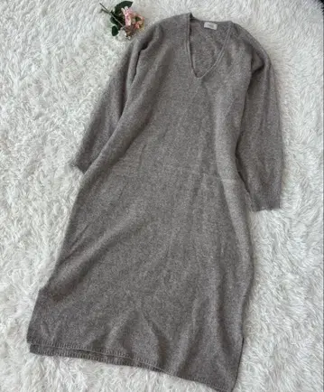 Denifits 니트 원피스 V넥 L (A292)