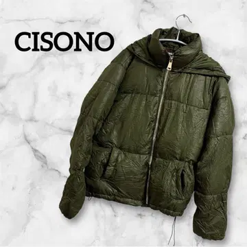 CISONO 후드 부착 퍼퍼 자켓 S 사이즈 올리브 그린