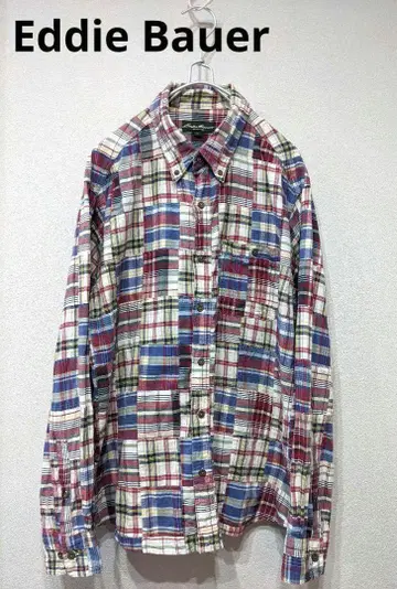 Eddie Bauer 레어 패치워크 긴팔 셔츠