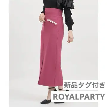 ROYALPARTY BIG 펄 장식 타이트 스커트