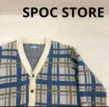 SPOC STORE 체크 무늬 니트 가디건 L 사이즈
