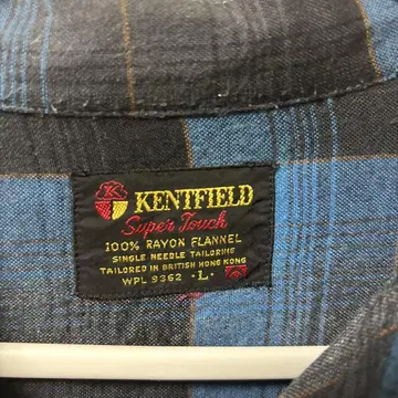KENTFIELD 긴팔 셔츠 L 사이즈 파랑 블랙 체크
