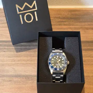 햐쿠이치 38mm 다이버 워치 세라믹 베젤 딥 아쿠아