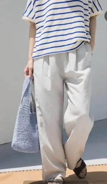 새상품 미사용 URBAN RESEARCH DOORS 린넨 혼방 이지 팬츠
