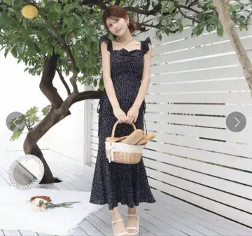 RANDY Random dot mermaid long dress S