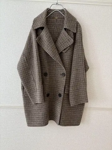 미라 오웬 더블 울 코트 브라운
